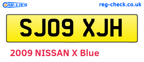 SJ09XJH are the vehicle registration plates.