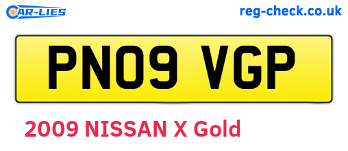 PN09VGP are the vehicle registration plates.