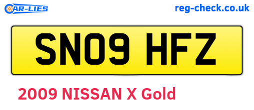 SN09HFZ are the vehicle registration plates.