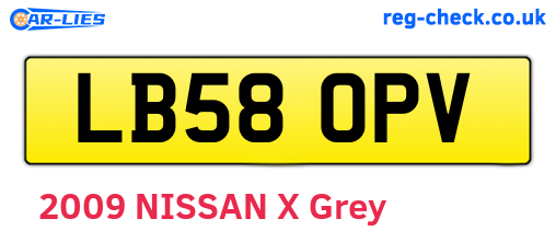 LB58OPV are the vehicle registration plates.