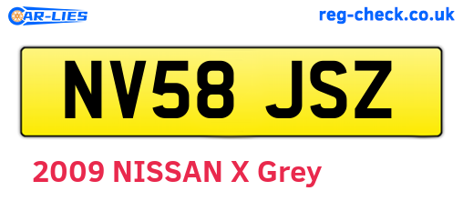 NV58JSZ are the vehicle registration plates.