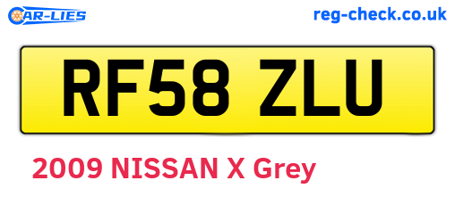 RF58ZLU are the vehicle registration plates.