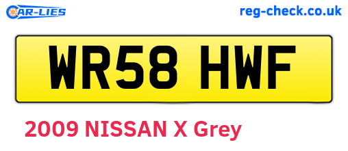 WR58HWF are the vehicle registration plates.