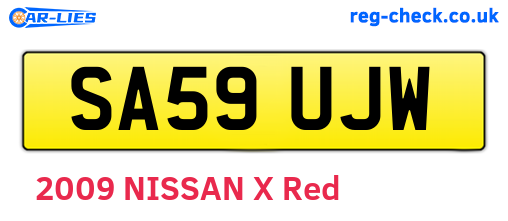 SA59UJW are the vehicle registration plates.