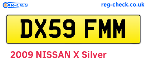 DX59FMM are the vehicle registration plates.