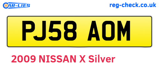 PJ58AOM are the vehicle registration plates.