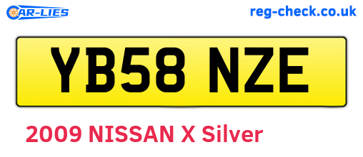YB58NZE are the vehicle registration plates.