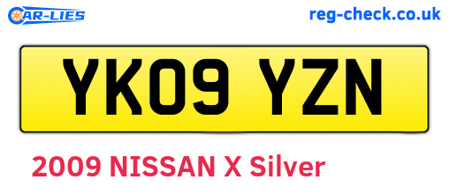 YK09YZN are the vehicle registration plates.