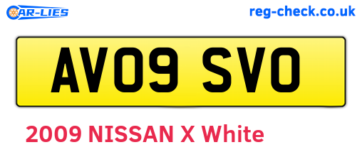 AV09SVO are the vehicle registration plates.