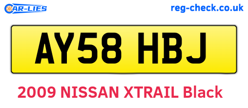 AY58HBJ are the vehicle registration plates.