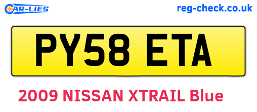 PY58ETA are the vehicle registration plates.