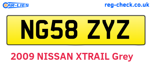 NG58ZYZ are the vehicle registration plates.
