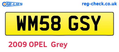 WM58GSY are the vehicle registration plates.