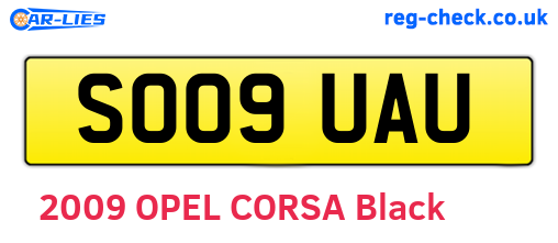 SO09UAU are the vehicle registration plates.