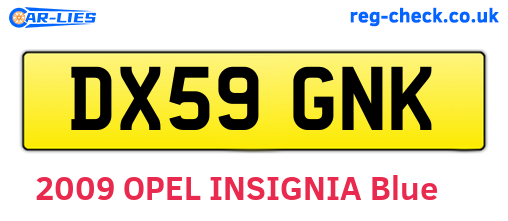 DX59GNK are the vehicle registration plates.