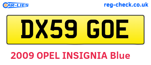 DX59GOE are the vehicle registration plates.