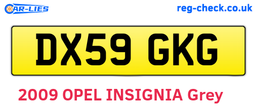 DX59GKG are the vehicle registration plates.