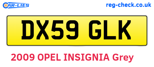 DX59GLK are the vehicle registration plates.
