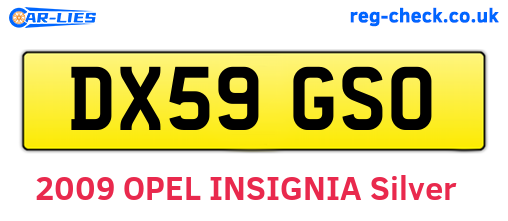 DX59GSO are the vehicle registration plates.