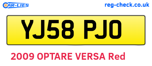 YJ58PJO are the vehicle registration plates.