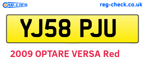 YJ58PJU are the vehicle registration plates.