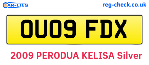 OU09FDX are the vehicle registration plates.