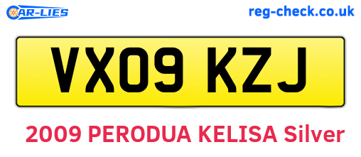 VX09KZJ are the vehicle registration plates.