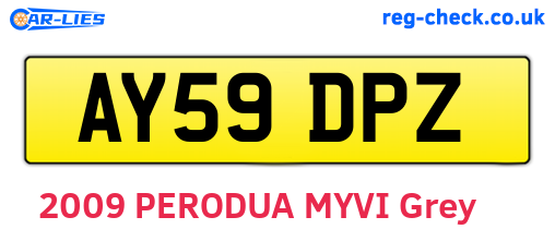 AY59DPZ are the vehicle registration plates.