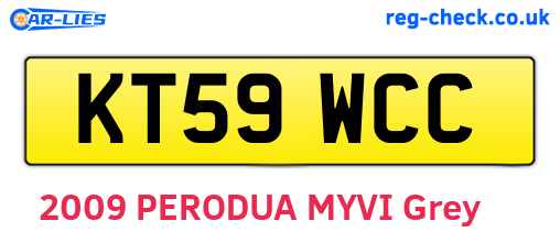 KT59WCC are the vehicle registration plates.