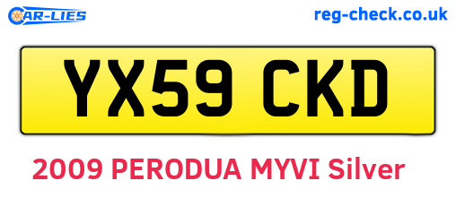 YX59CKD are the vehicle registration plates.