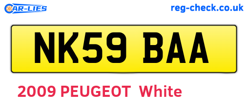 NK59BAA are the vehicle registration plates.
