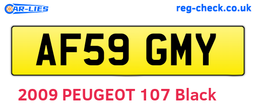 AF59GMY are the vehicle registration plates.