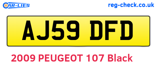AJ59DFD are the vehicle registration plates.