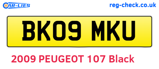 BK09MKU are the vehicle registration plates.