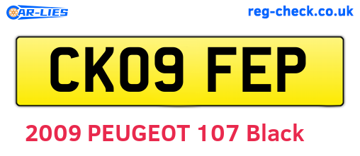 CK09FEP are the vehicle registration plates.