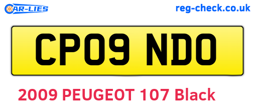 CP09NDO are the vehicle registration plates.