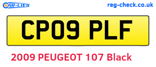 CP09PLF are the vehicle registration plates.