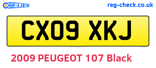 CX09XKJ are the vehicle registration plates.