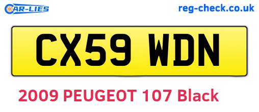 CX59WDN are the vehicle registration plates.