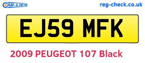EJ59MFK are the vehicle registration plates.