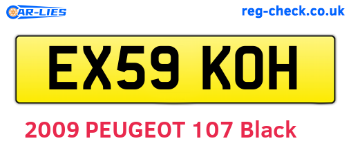 EX59KOH are the vehicle registration plates.