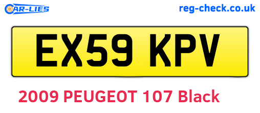 EX59KPV are the vehicle registration plates.