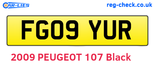 FG09YUR are the vehicle registration plates.