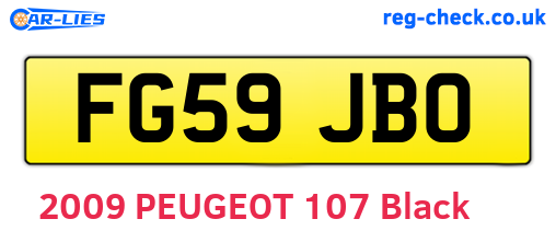 FG59JBO are the vehicle registration plates.