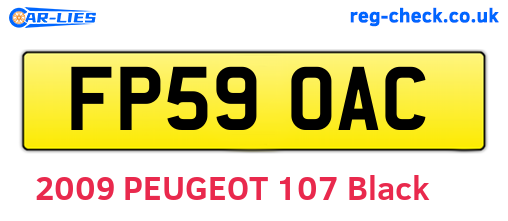 FP59OAC are the vehicle registration plates.