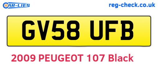GV58UFB are the vehicle registration plates.