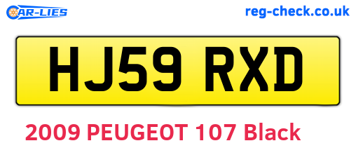 HJ59RXD are the vehicle registration plates.
