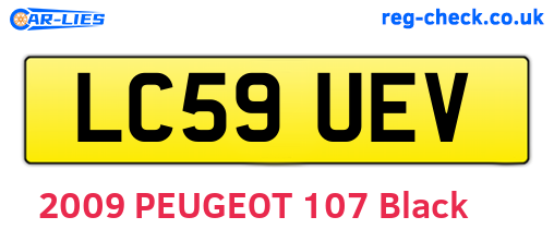 LC59UEV are the vehicle registration plates.