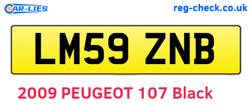 LM59ZNB are the vehicle registration plates.