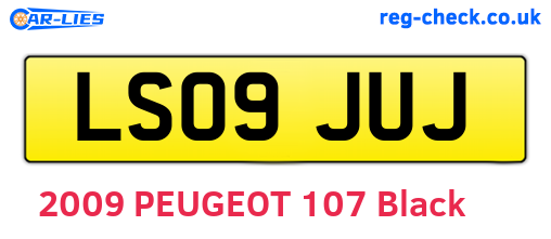 LS09JUJ are the vehicle registration plates.